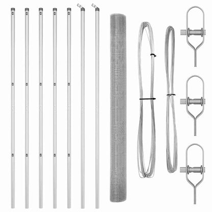 Palo della recinzione Argento 10 x 1,5 m (rete 12 x 12 mm)