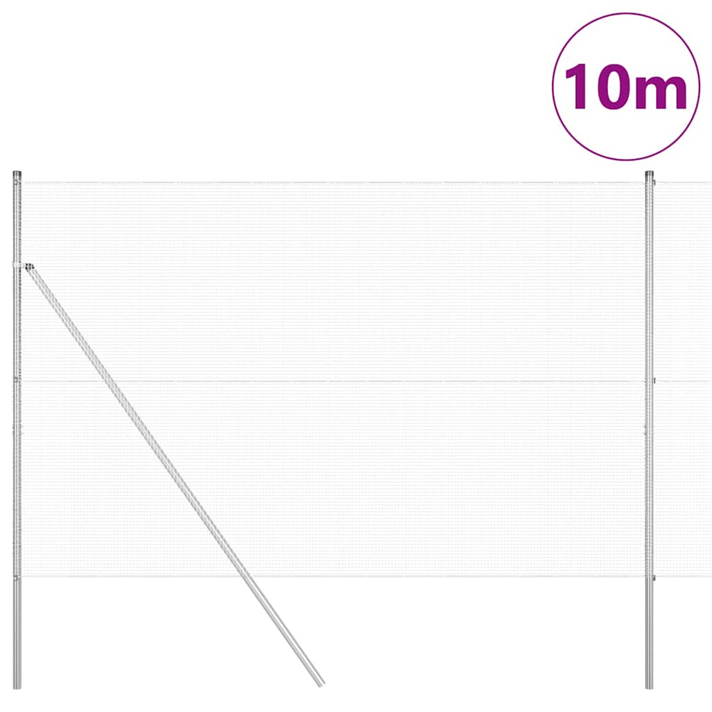 Palo della recinzione Argento 10 x 1,6 m (maglia 12 x 12 mm)