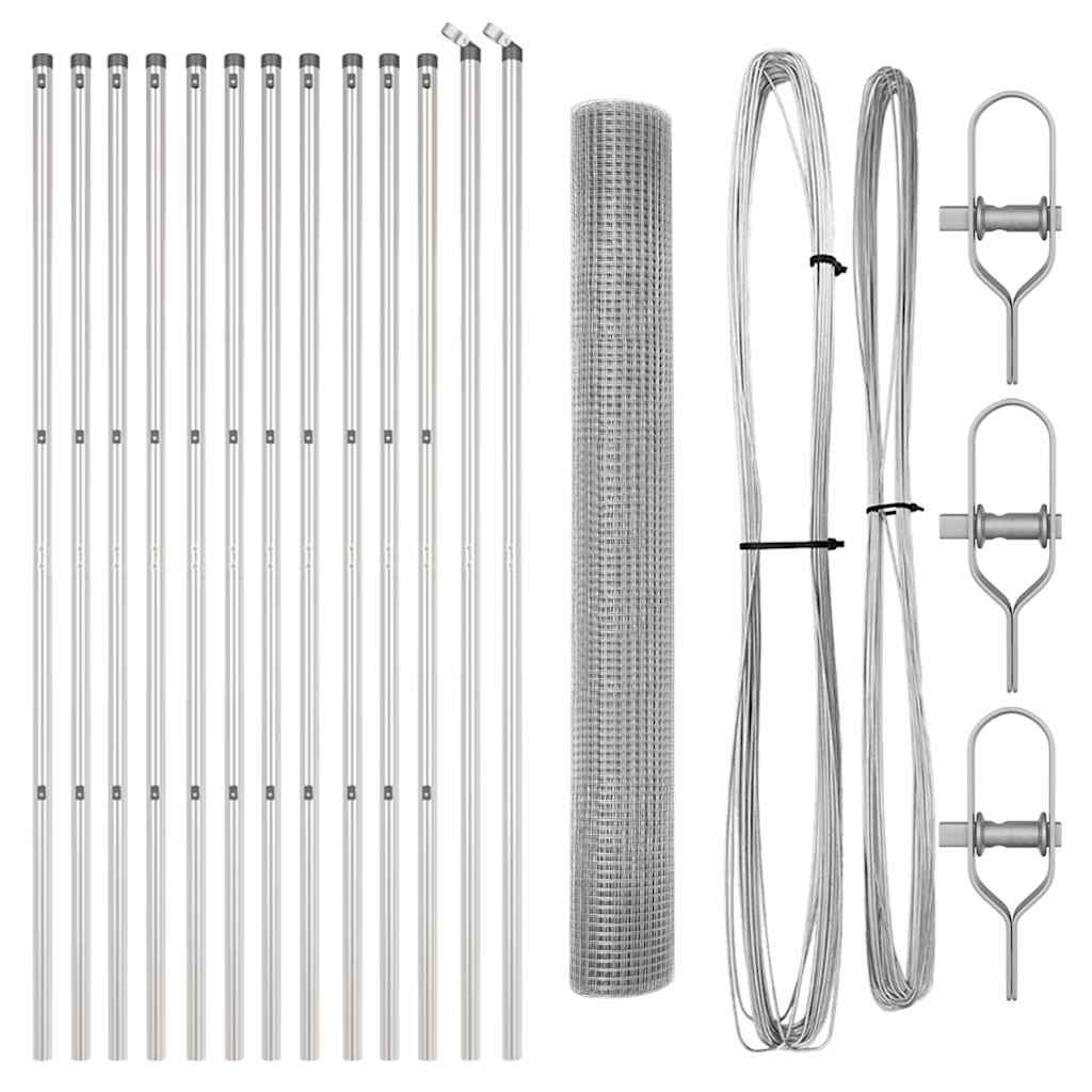Palo della recinzione Argento 25 x 1,2 m (rete 25 x 25 mm)