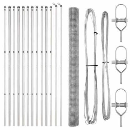 Palo della recinzione Argento Rete 25 x 1,5 m (rete 16 x 16 mm)