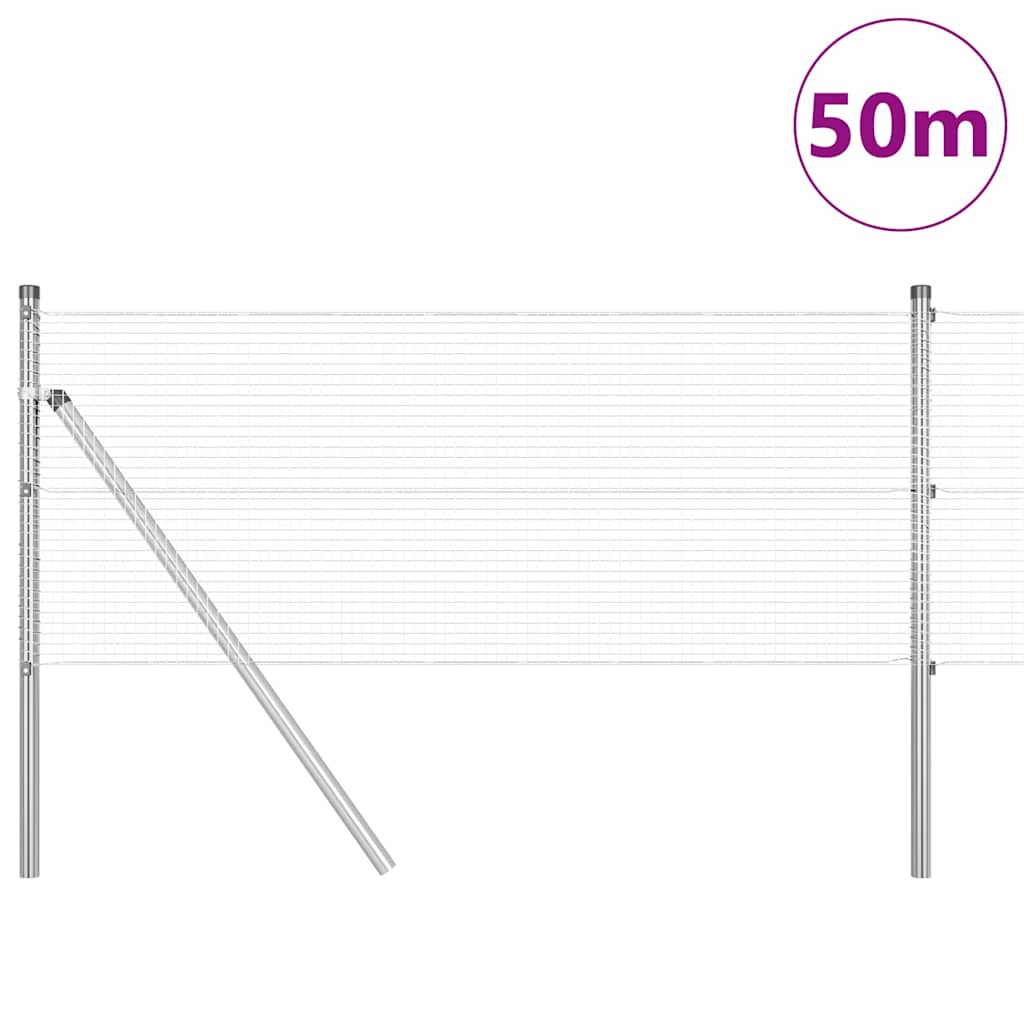 Palo della recinzione Argento 50 x 0,8 m (rete 16 x 16 mm)
