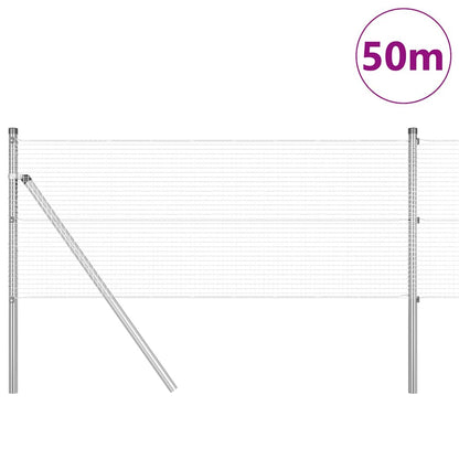 Palo della recinzione Argento 50 x 0,8 m (rete 16 x 16 mm)