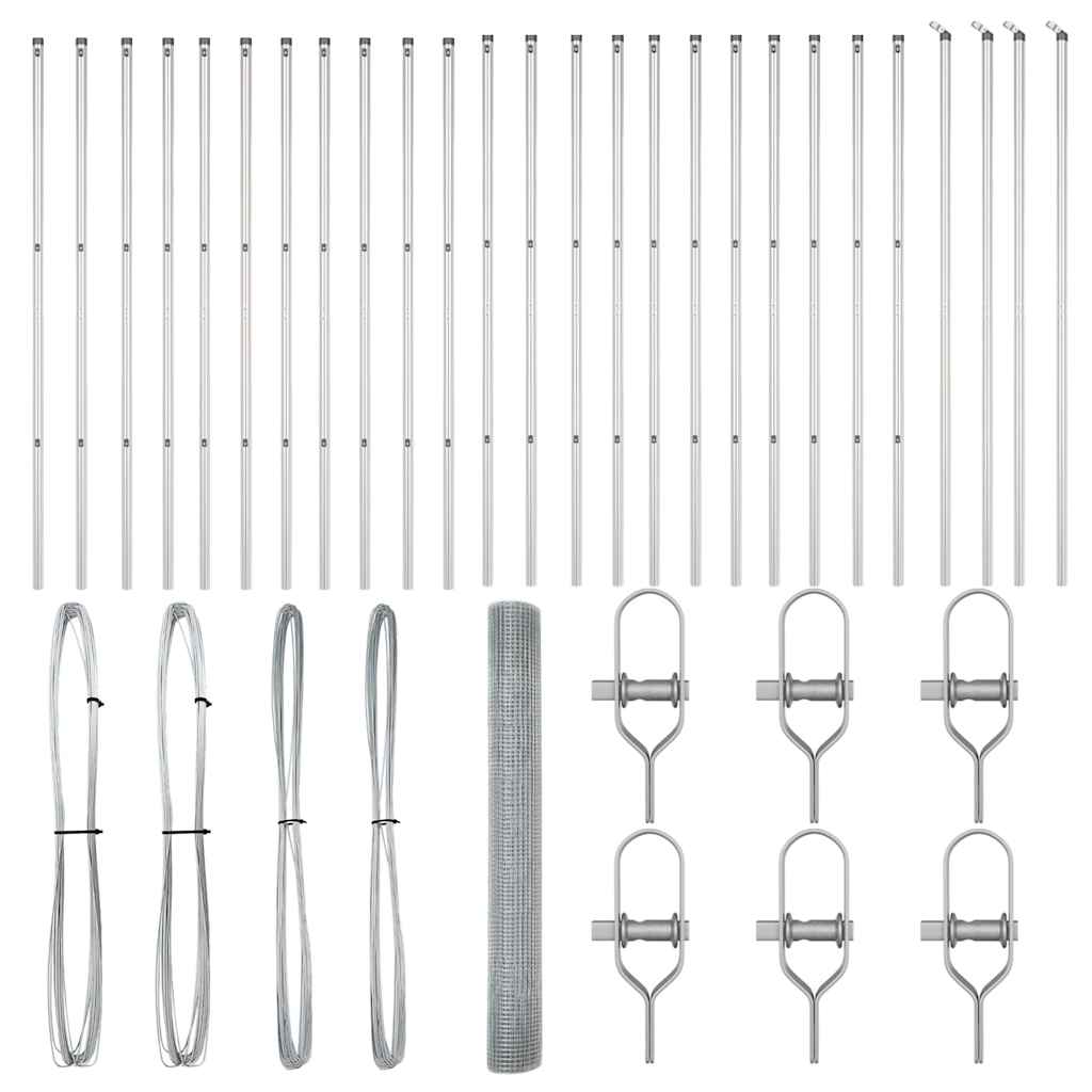 Palo della recinzione Argento 50 x 1 m (rete 12 x 12 mm)
