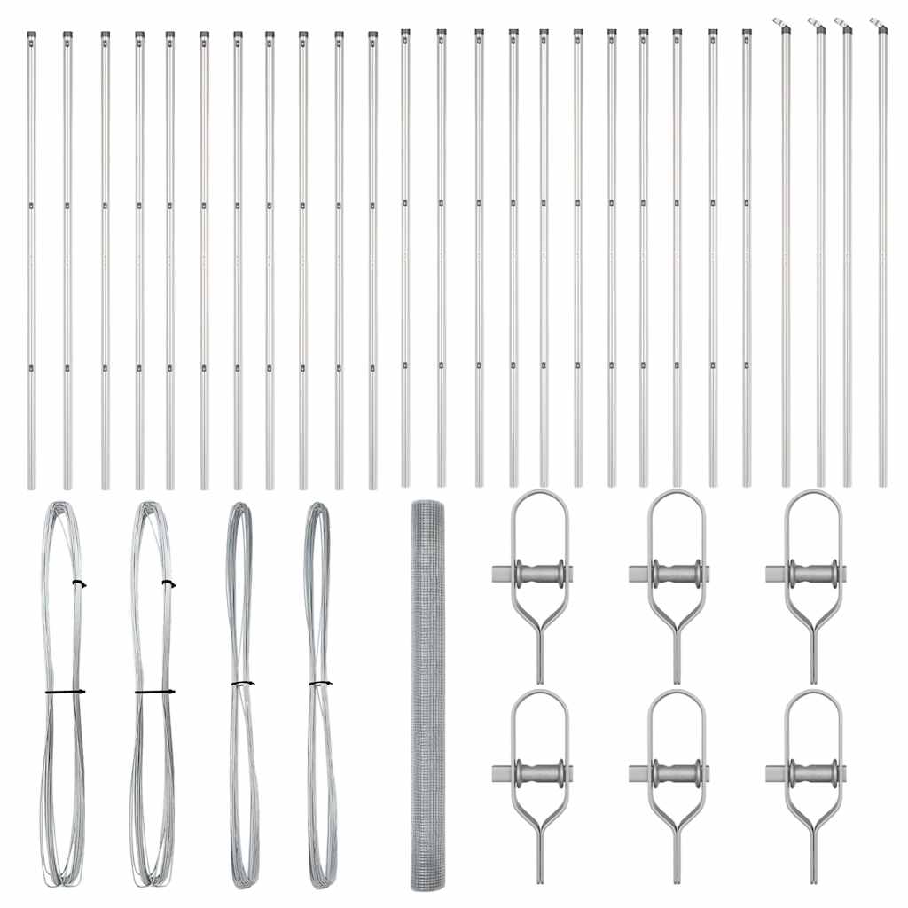 Palo della recinzione Argento 50 x 1,6 m (rete 16 x 16 mm)