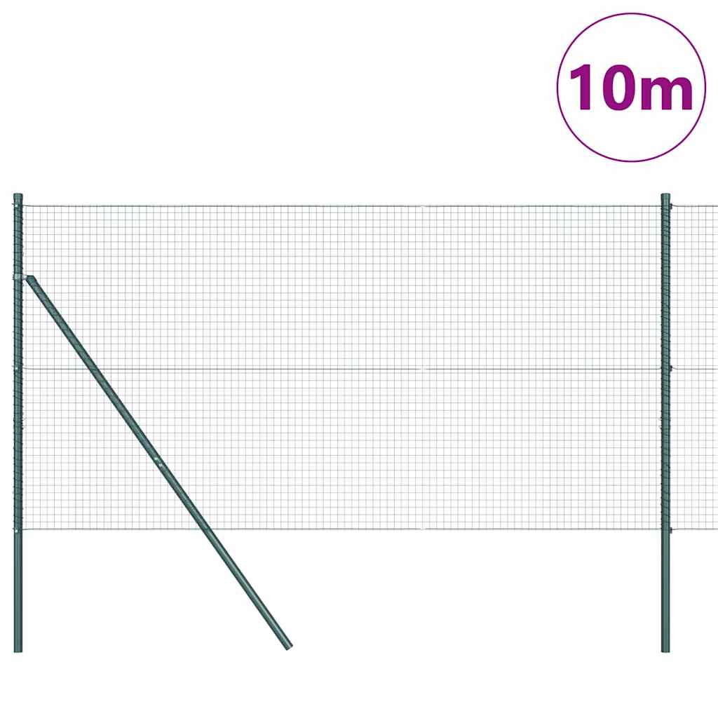 Palo della recinzione Verde 10 x 1 m (rete 25 x 25 mm) Acciaio