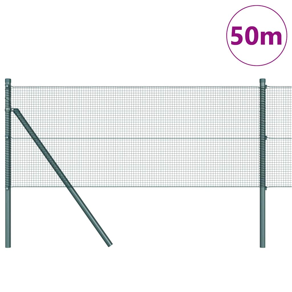Palo della recinzione Verde 50 x 0,8 m (maglia 12 x 12 mm)