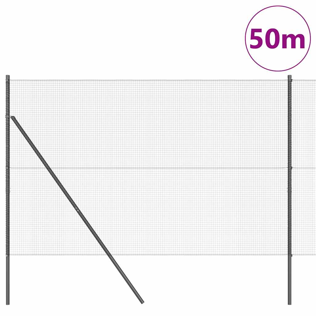 Palo della recinzione Grigio 50 x 1,5 m (maglia 16 x 16 mm)