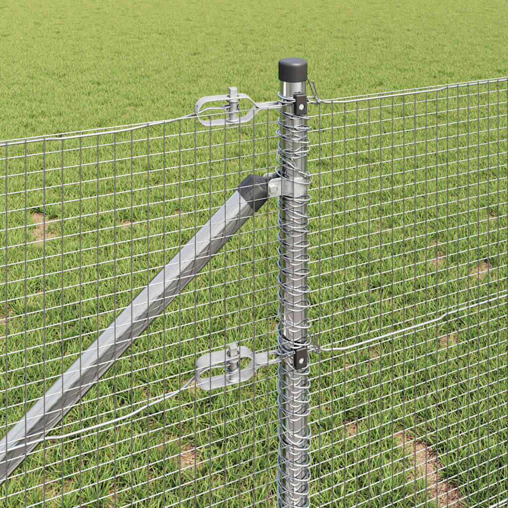 Palo della recinzione Argento 10 x 0,5 m (rete 16 x 16 mm)