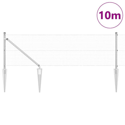 Palo della recinzione Argento 10 x 0,5 m (rete 25 x 25 mm)