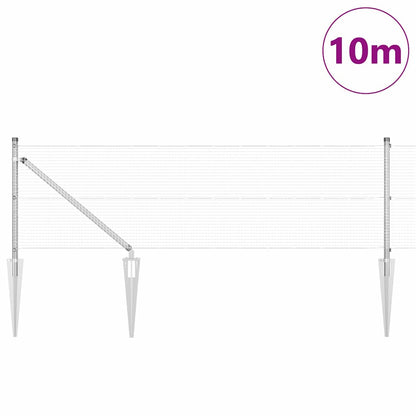 Palo della recinzione Argento 10 x 0,8 m (rete 16 x 16 mm)