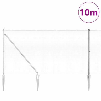 Palo della recinzione Argento 10 x 0,8 m (rete da 25 x 25 mm)