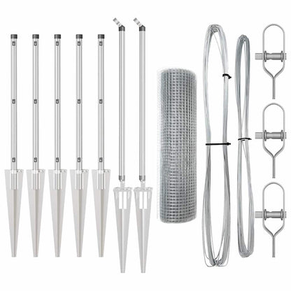 Palo della recinzione Argento 10 x 1 m (rete 19 x 19 mm)