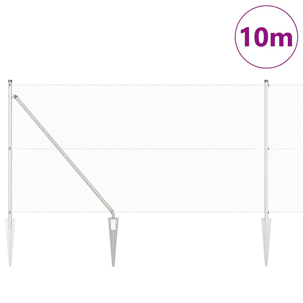 Palo della recinzione Argento 10 x 1,2 m (16 x 16 mm rete)