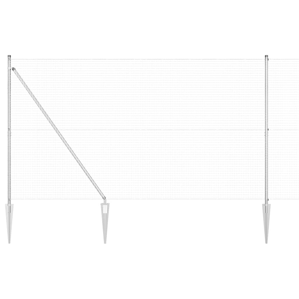 Palo della recinzione Argento 10 x 1,5 m (rete 25 x 25 mm)