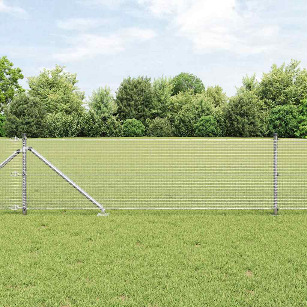 Palo della recinzione Argento 25 x 0,5 m (rete 12 x 12 mm)