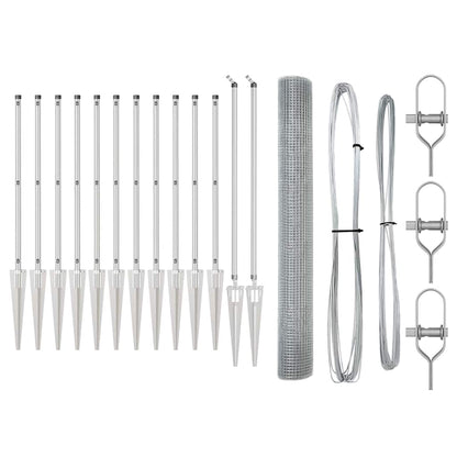 Palo della recinzione Argento 25 x 1,2 m (rete da 12 x 12 mm)