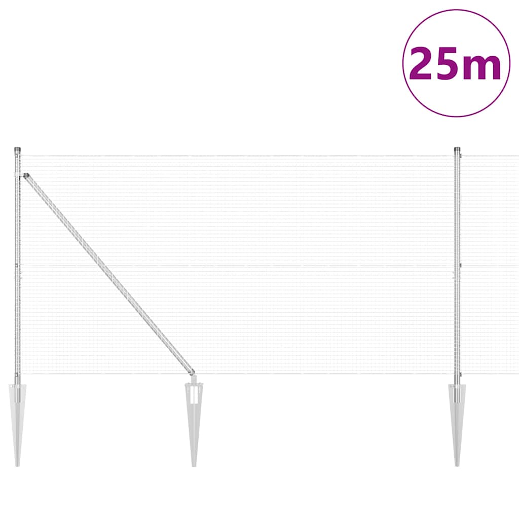 Palo della recinzione Argento 25 x 1,2 m (rete da 19 x 19 mm)