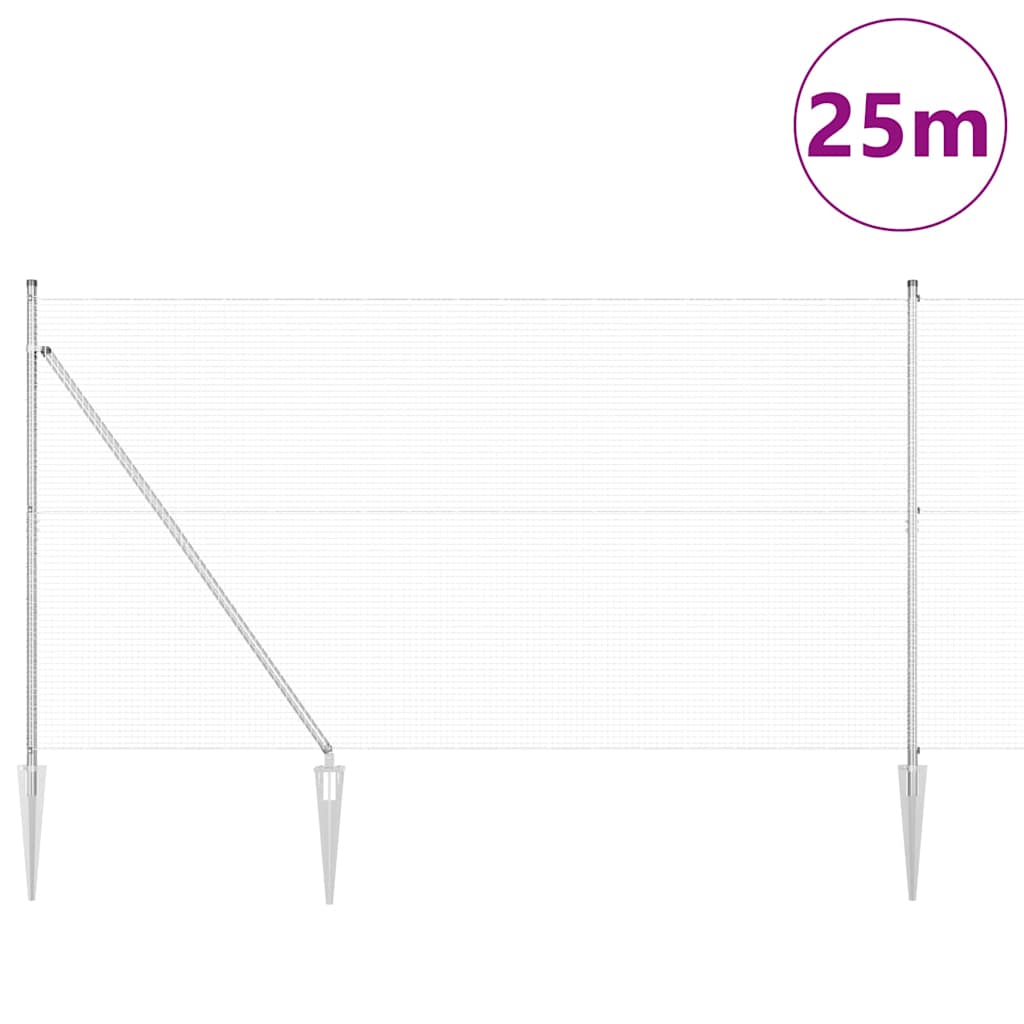 Palo della recinzione Argento 25 x 1,5 m (19 x 19 mm rete)