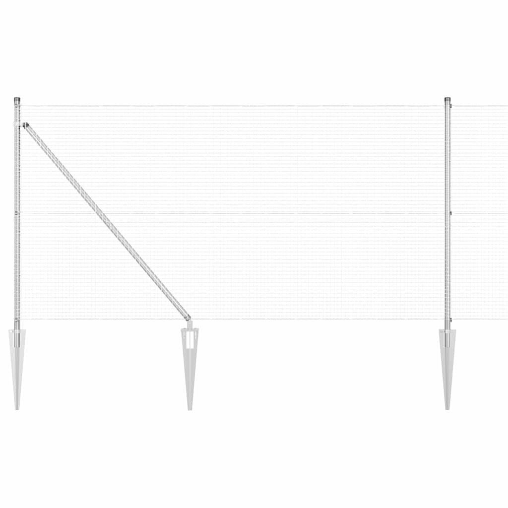 Palo della recinzione Argento 50 x 1 m (rete 19 x 19 mm)