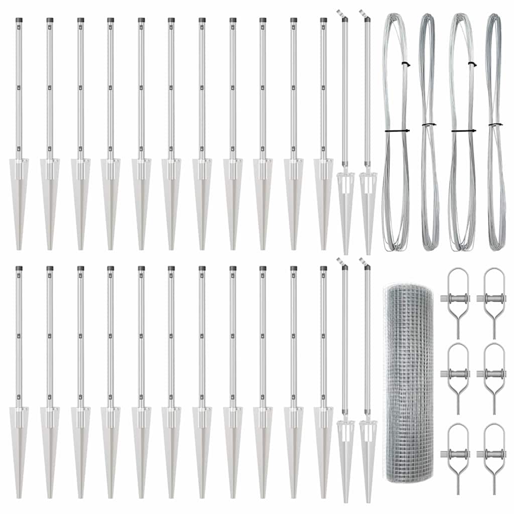 Palo della recinzione Argento 50 x 1 m (rete da 25 x 25 mm)