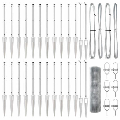 Palo della recinzione Argento 50 x 1 m (rete da 25 x 25 mm)