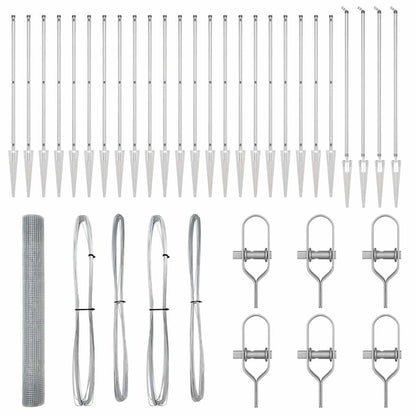 Palo della recinzione Argento 50 x 1,2 m (rete 12 x 12 mm)