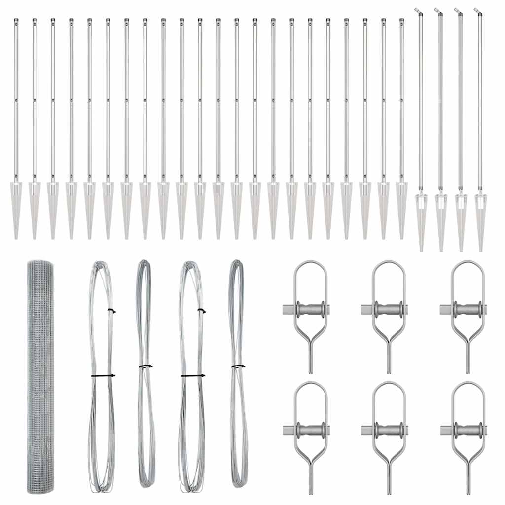 Palo della recinzione Argento 50 x 1,4 m (rete 19 x 19 mm)