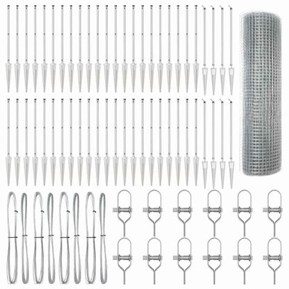 Palo della recinzione Argento 100 x 0,4 m (rete 12 x 12 mm)