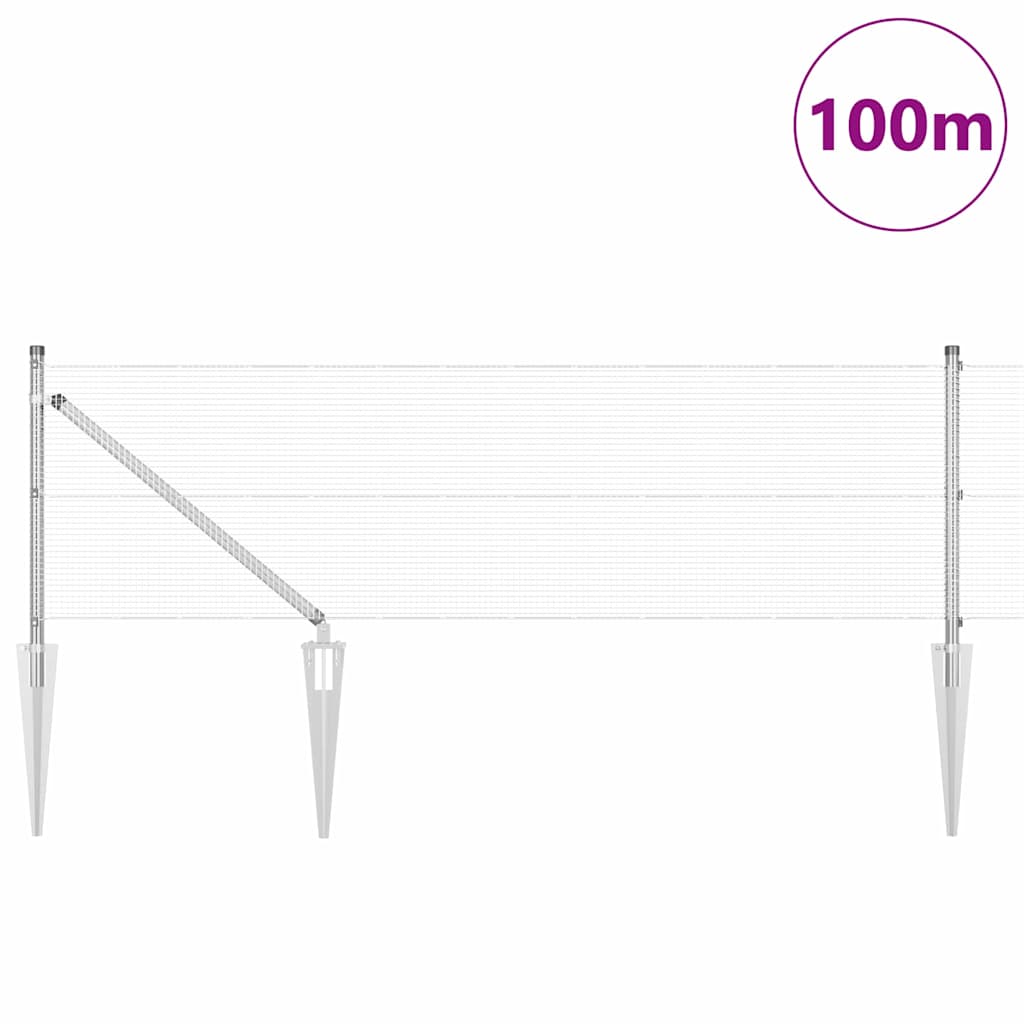 Palo della recinzione Argento 100 x 0,4 m (rete 12 x 12 mm)