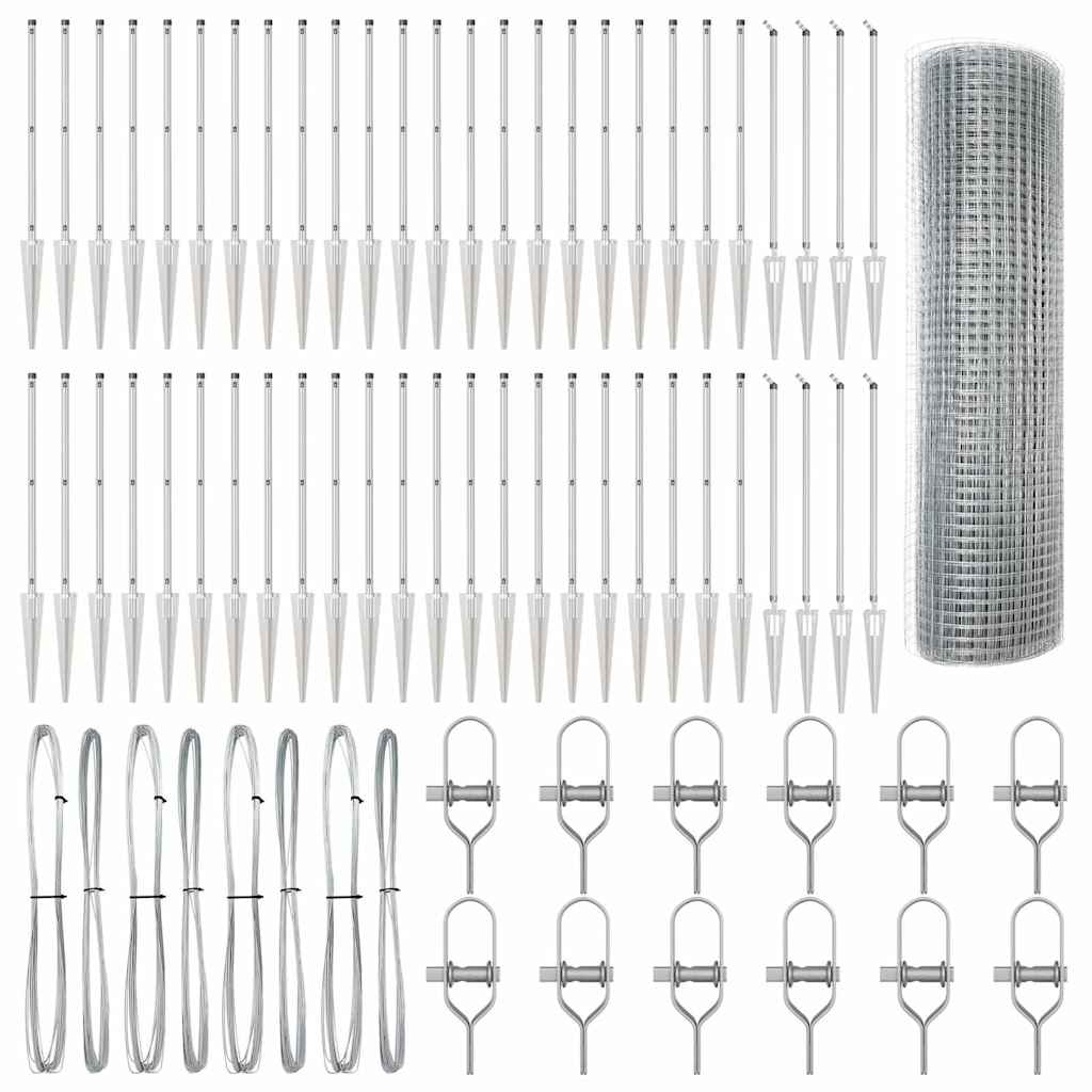Palo della recinzione Argento 100 x 1 m (rete 19 x 19 mm)