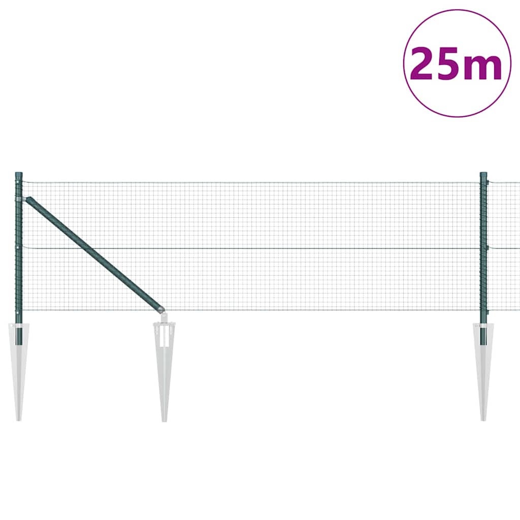 Palo della recinzione Verde 25 x 0,4 m (rete 19 x 19 mm)