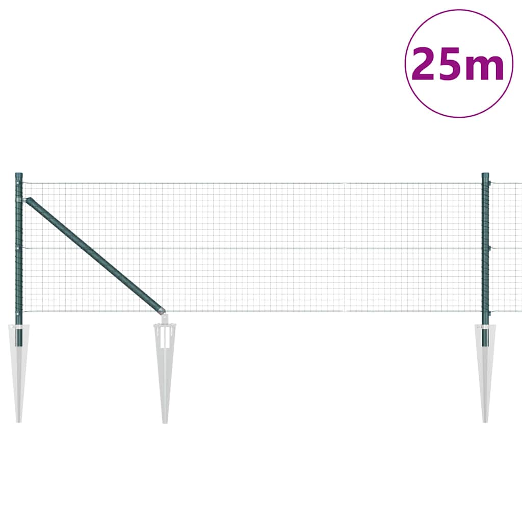 Palo della recinzione Verde 25 x 0,8 m (rete 25 x 25 mm)
