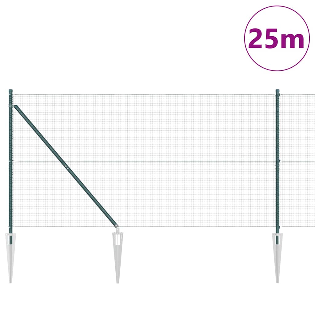 Palo della recinzione Verde 25 x 1,2 m (rete da 19 x 19 mm)