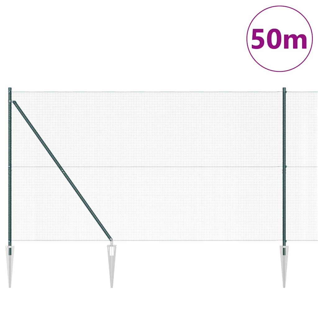 Palo della recinzione Verde 50 x 1,5 m (maglia 16 x 16 mm)