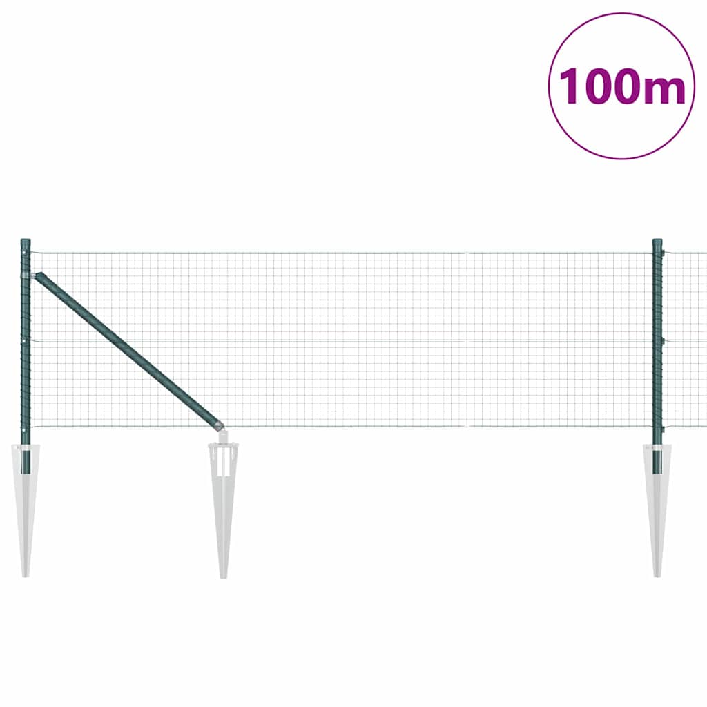 Palo della recinzione Verde 100 x 0,6 m (rete 25 x 25 mm)