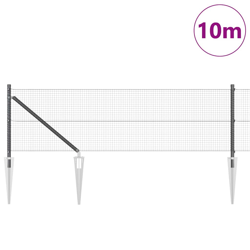 Palo della recinzione Grigio 10 x 0,5 m (rete 19 x 19 mm)