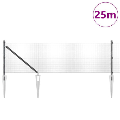 Palo della recinzione Grigio 25 x 0,4 m (rete 19 x 19 mm)