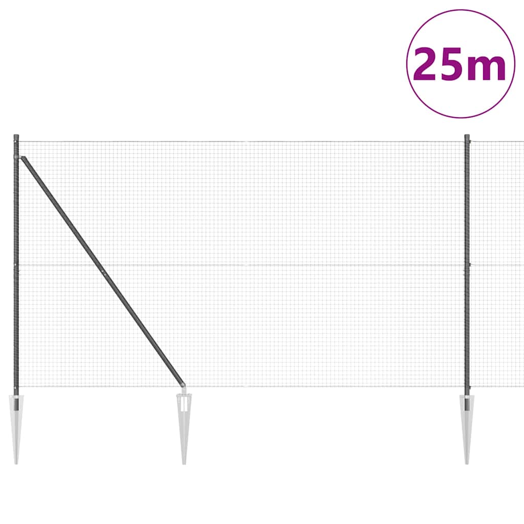 Palo della recinzione Grigio 25 x 1,6 m (25 x 25 mm rete)