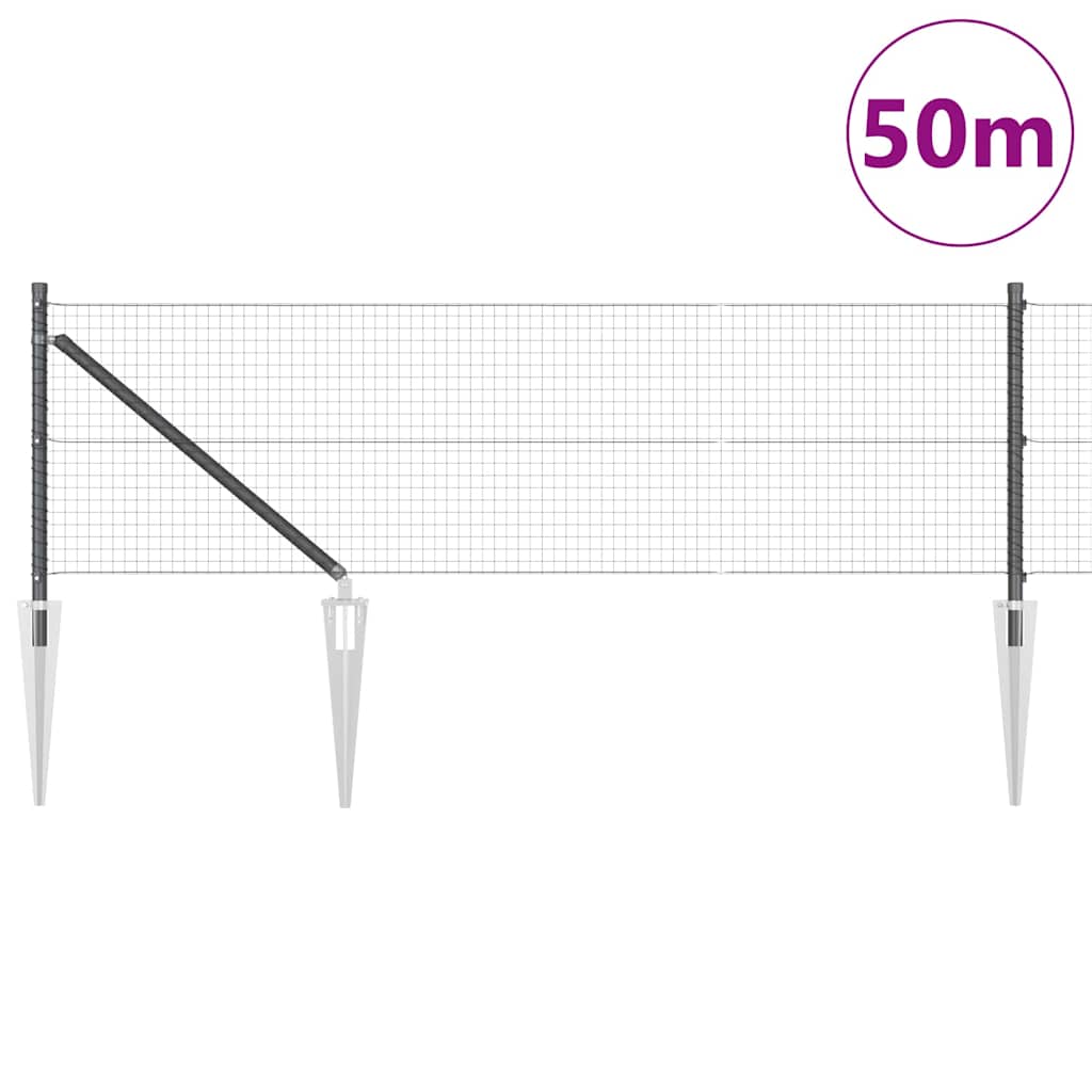 Palo della recinzione Grigio 50 x 0,5 m (25 x 25 mm rete)