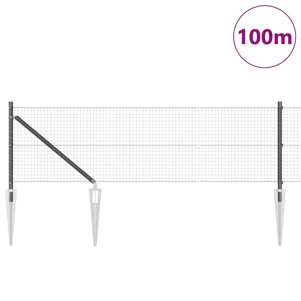 Palo della recinzione Grigio 100 x 0,4 m (rete 25 x 25 mm)