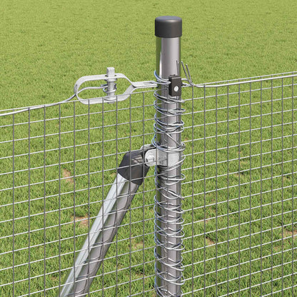 Palo della recinzione Argento 10 x 0,8 m (rete 16 x 16 mm)