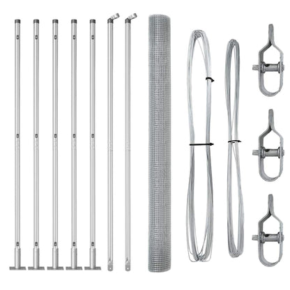 Palo della recinzione Argento 10 x 1,4 m (rete 16 x 16 mm)