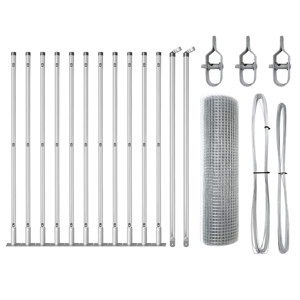Palo della recinzione Argento 25 x 0,4 m (rete da 12 x 12 mm)
