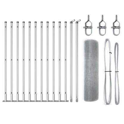 Palo della recinzione Argento 25 x 0,4 m (rete da 12 x 12 mm)