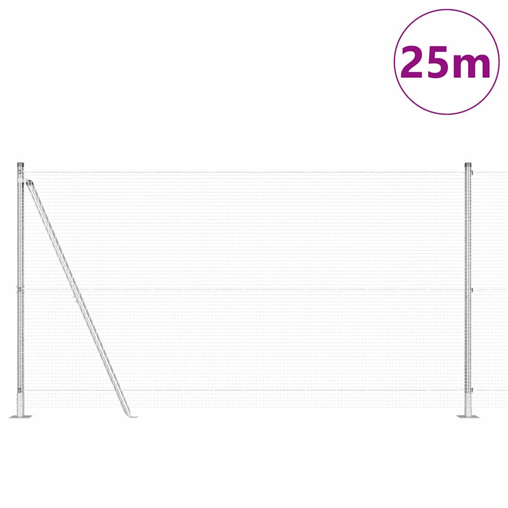 Palo della recinzione Argento 25 x 1,2 m (rete 16 x 16 mm)