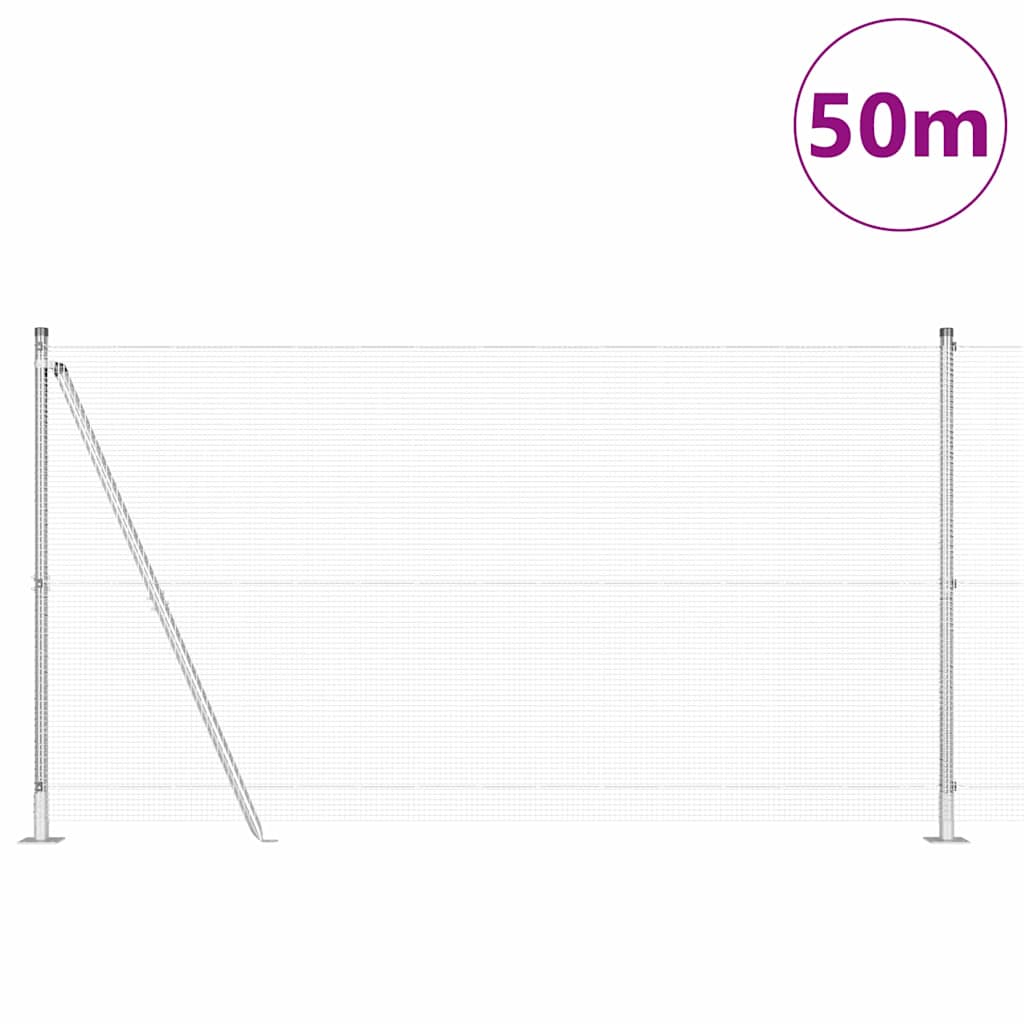 Palo della recinzione Argento 50 x 1,2 m (rete 12 x 12 mm)