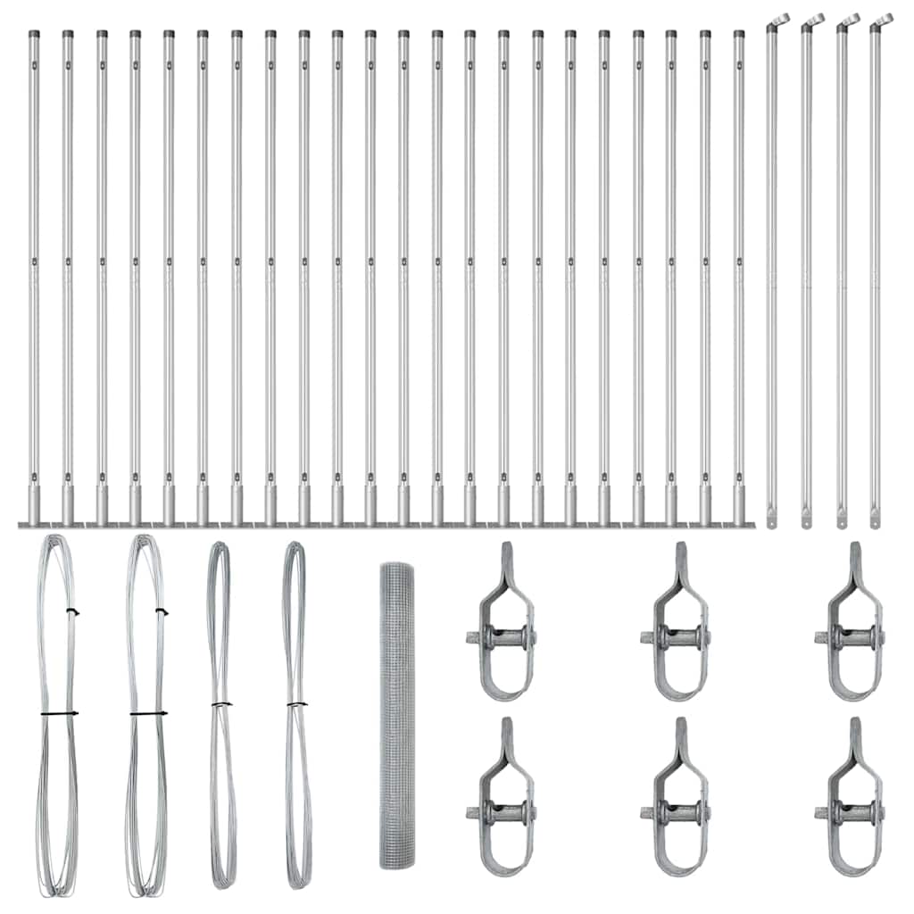 Palo della recinzione Argento 50 x 1,2 m (rete 16 x 16 mm)