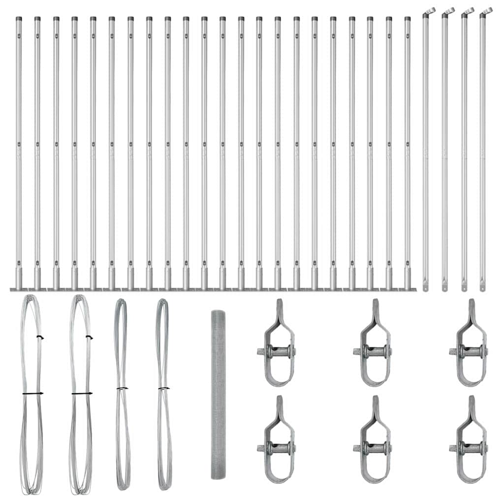 Palo della recinzione Argento 50 x 1,4 m (rete 25 x 25 mm)