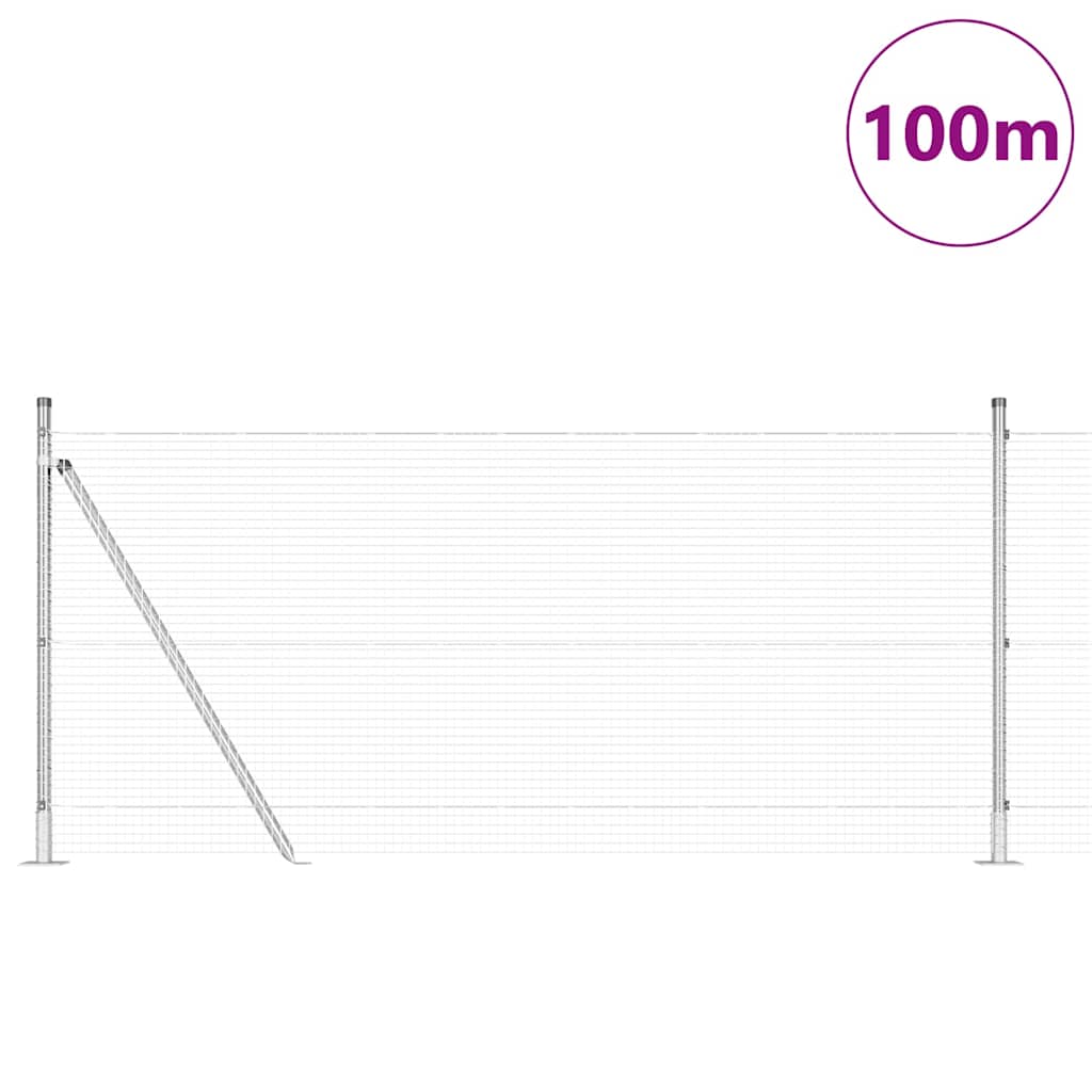 Palo della recinzione Argento 100 x 0,8 m (rete 16 x 16 mm)