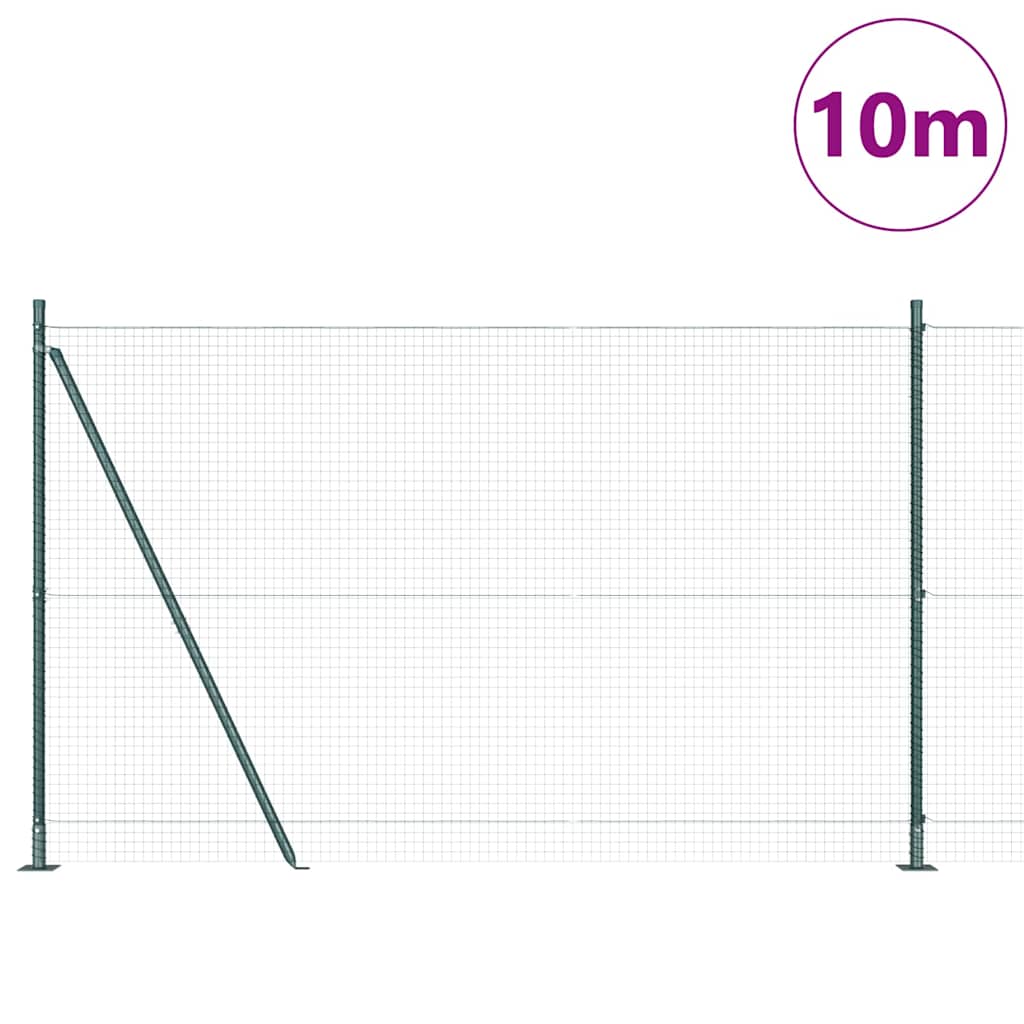Palo della recinzione Verde 10 x 1,4 m (rete 25 x 25 mm)